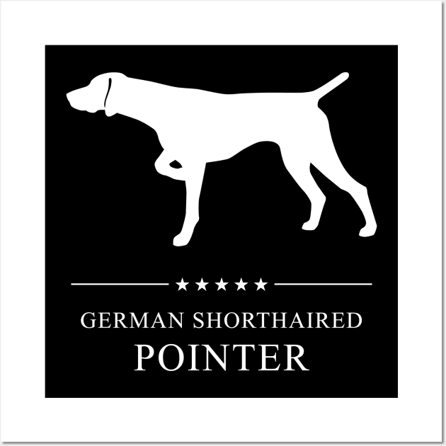 German Shorthaired Pointer Dog White Silhouette Wall Art by millersye